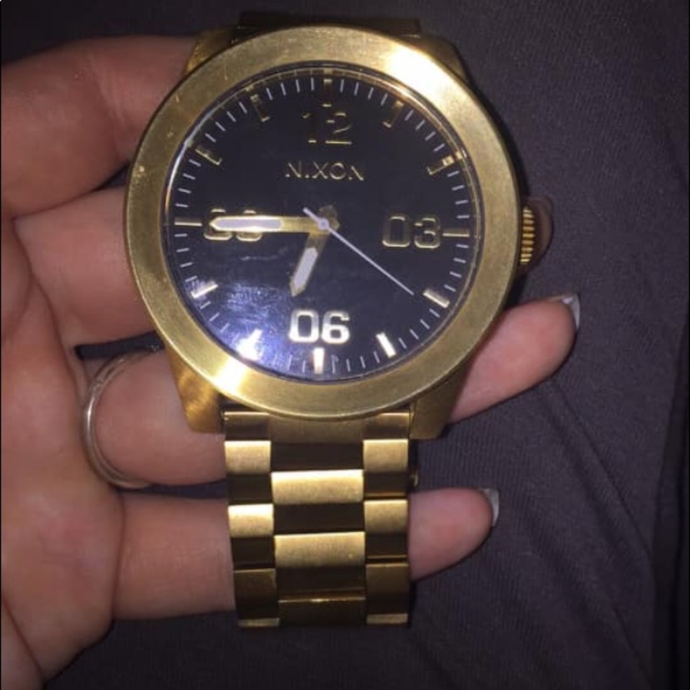 Gold Nixon Corporal Watch